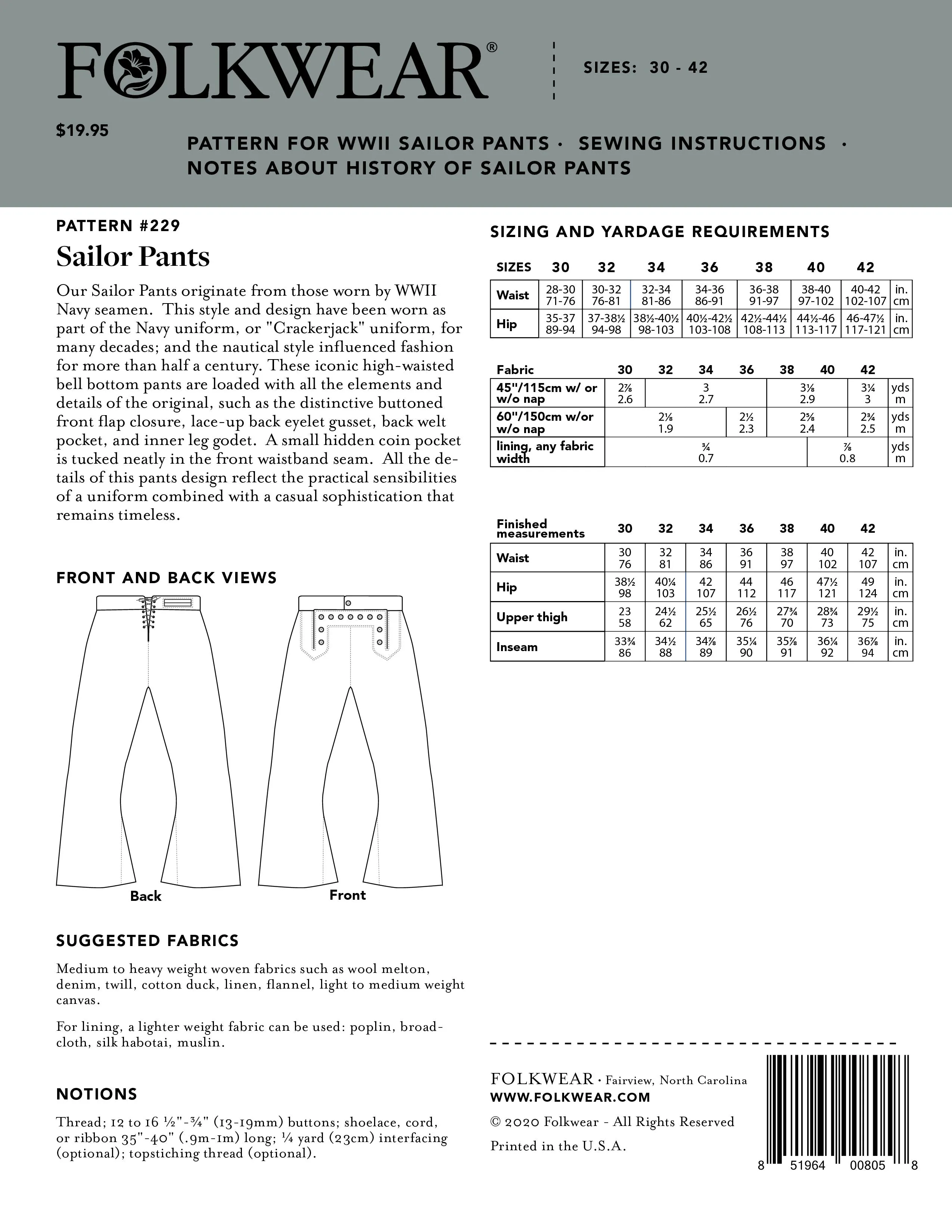 229 Nautical Pants - Free Download PDF