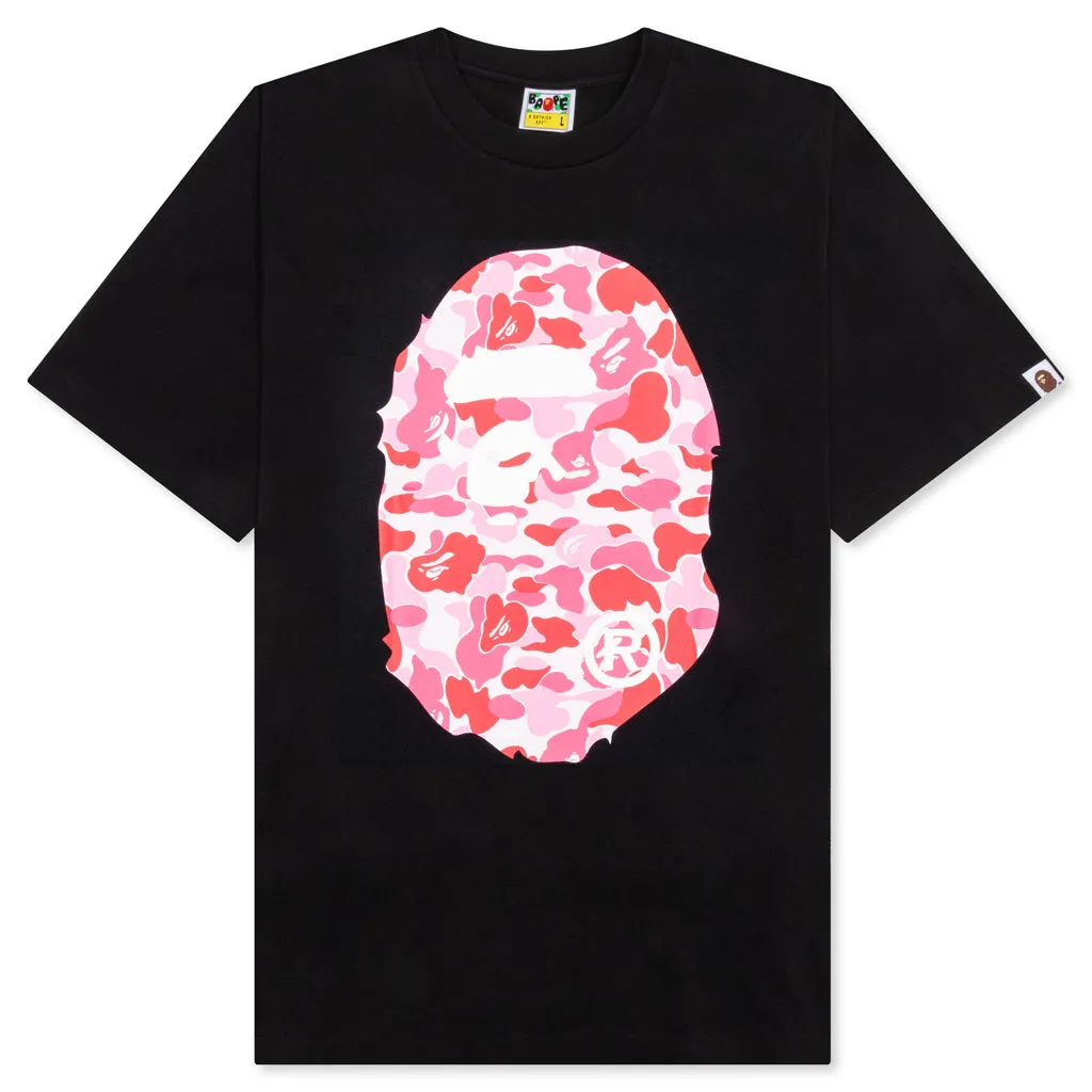 ABC Camo Big Ape Head T-Shirt - Black/Pink