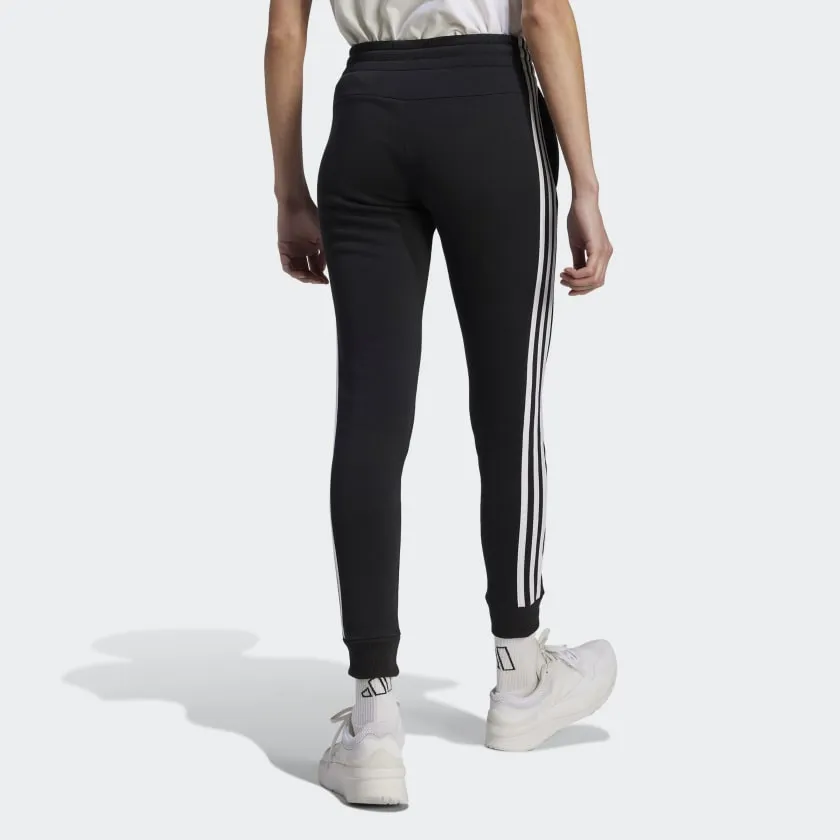 Adidas 3-Stripes Fleece Pant for Women in Black and White