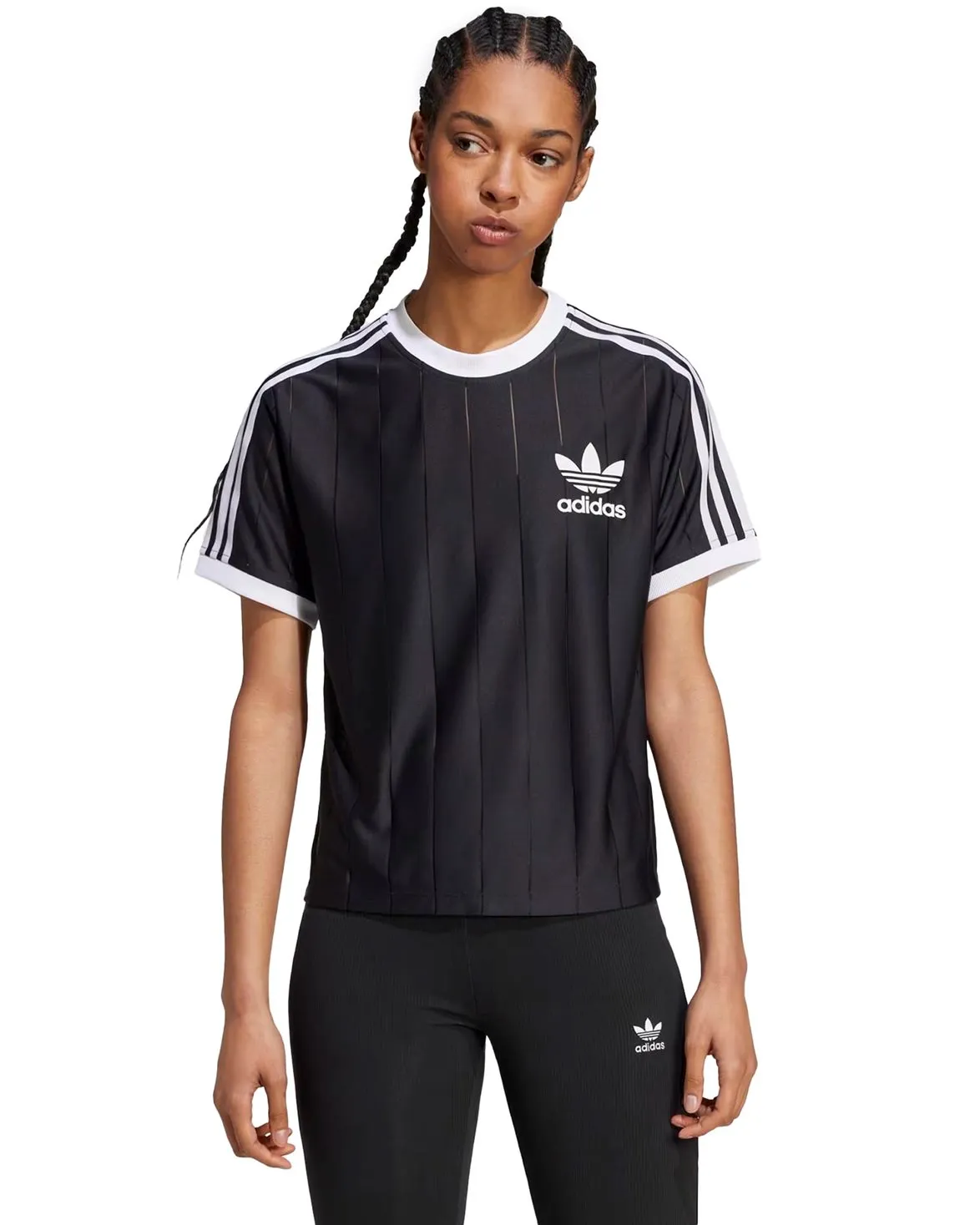 Adidas Adicolor Pinstripe T-Shirt - Black