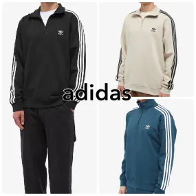 adidas street style long sleeves cotton logo plain