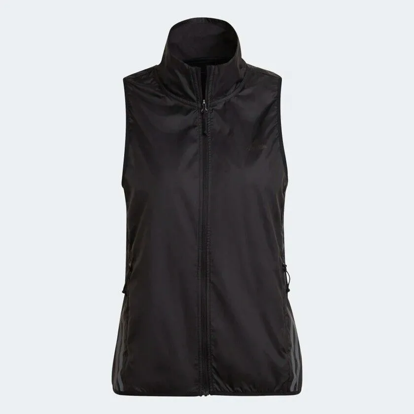 adidas Women's Lightweight Wind Resistant Running Gilet Jacket