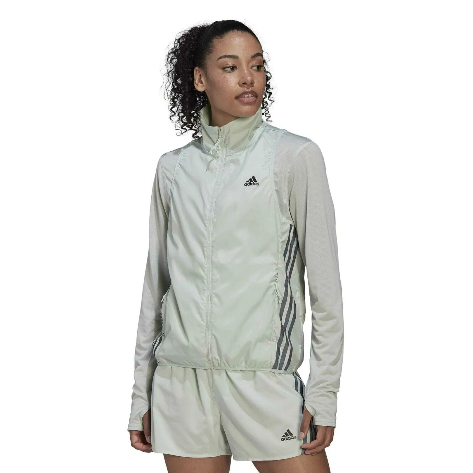 adidas Women's Lightweight Wind Resistant Running Gilet Jacket