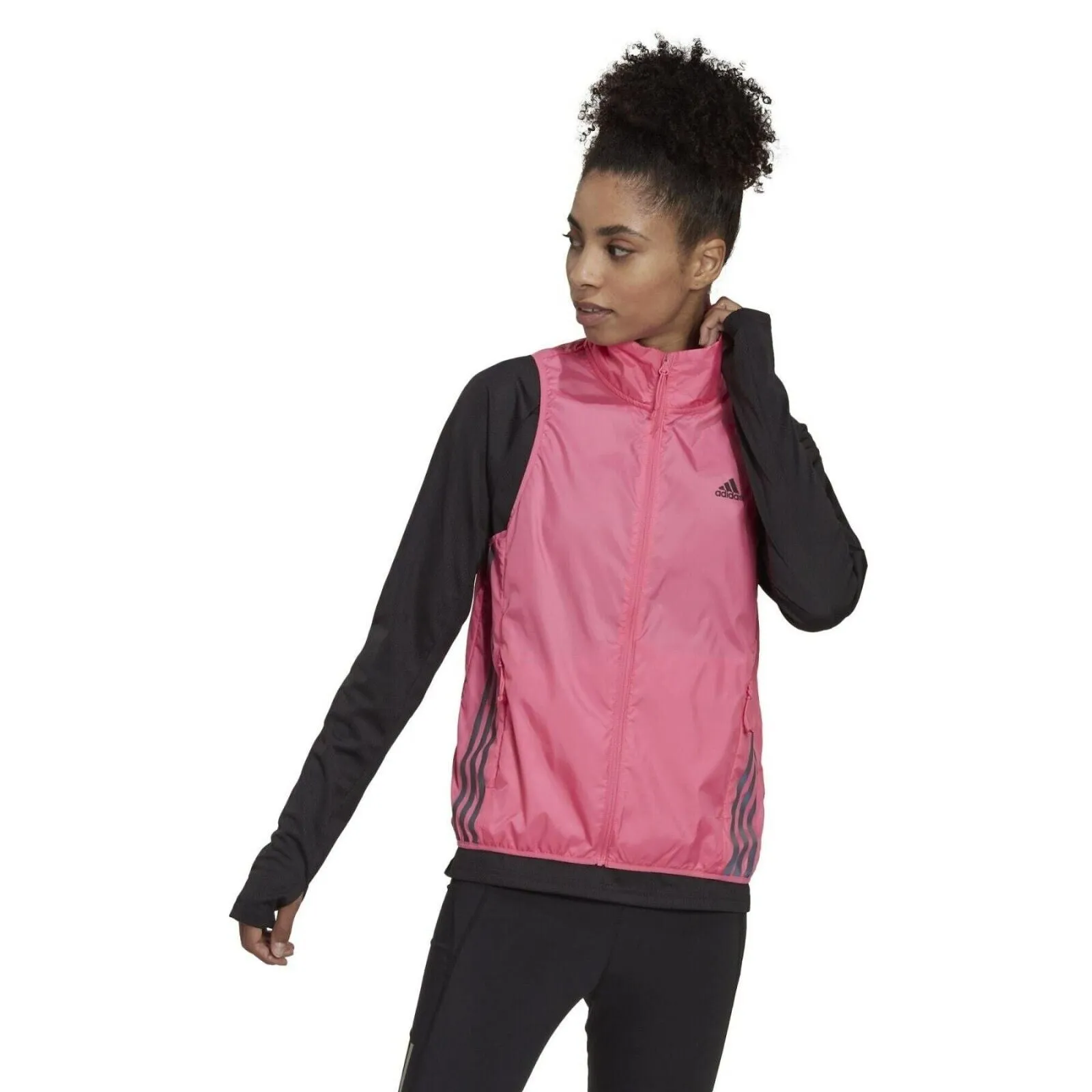 adidas Women's Lightweight Wind Resistant Running Gilet Jacket