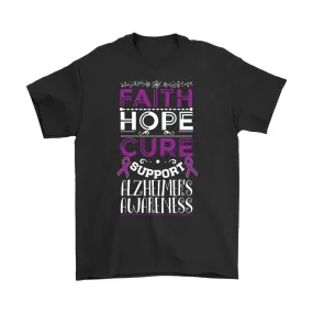 Alzheimer Awareness Shirt - Faith Hope Cure - Gildan Men's T-Shirt