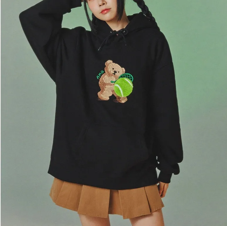 AMBLER Long Sleeves Cotton Oversized Logo Hoodies