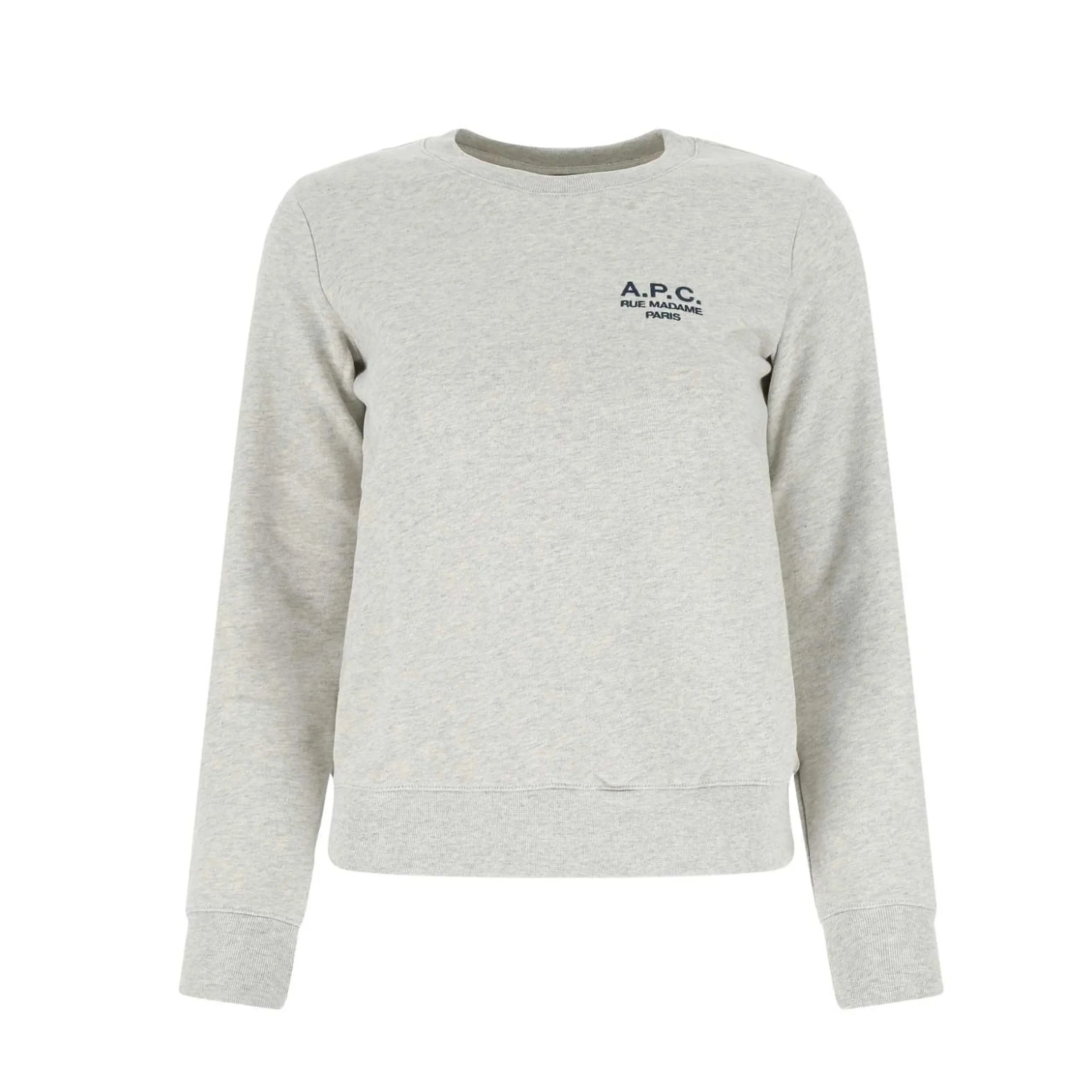 A.P.C. Crew Neck Long Sleeves Plain Cotton Logo - Street Style