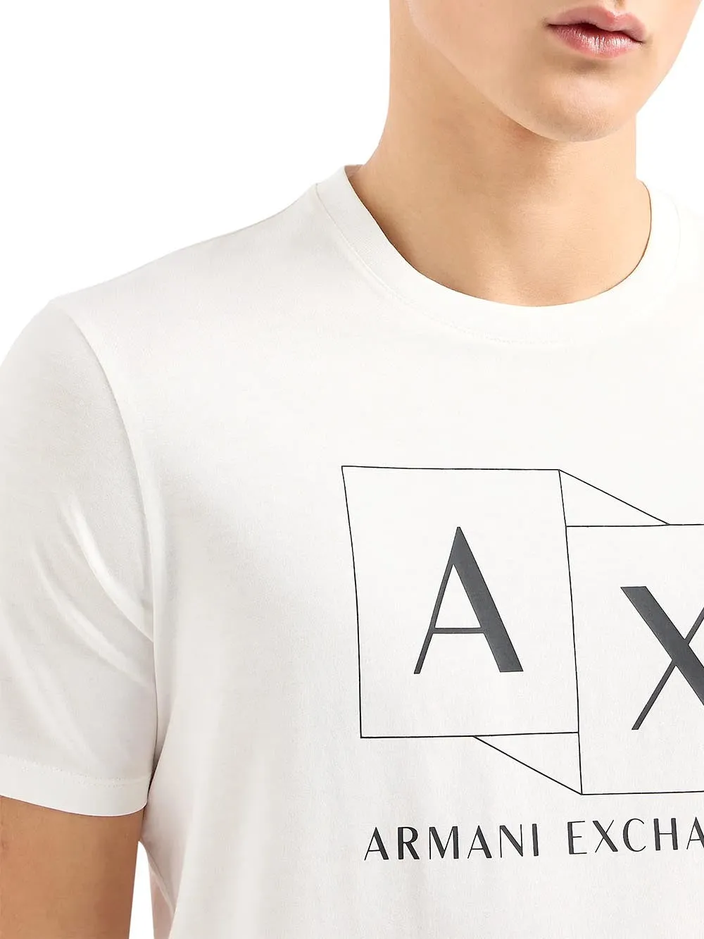 Armani Exchange men's white T-shirt 3dztad Zj9az