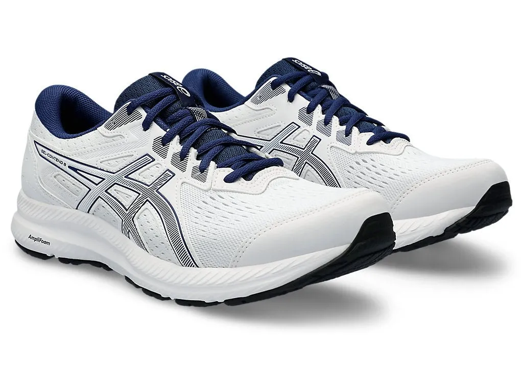 ASICS men's gel contend 8 white blue.