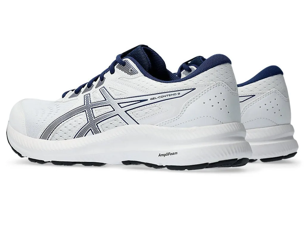 ASICS men's gel contend 8 white blue.