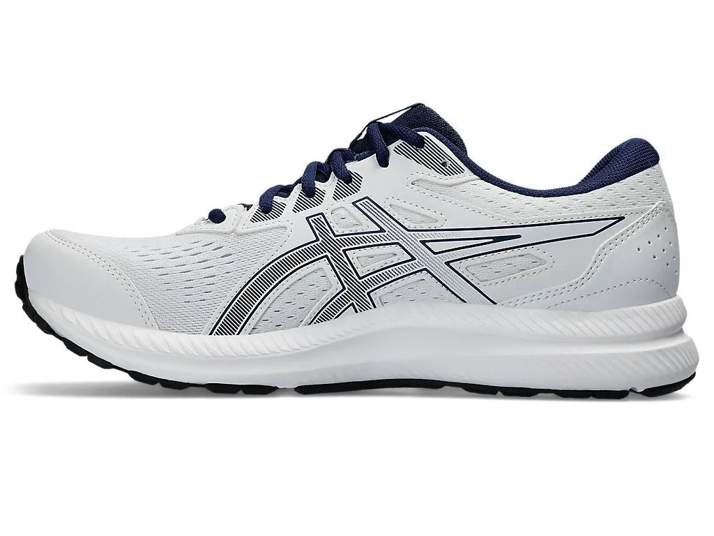 ASICS men's gel contend 8 white blue.