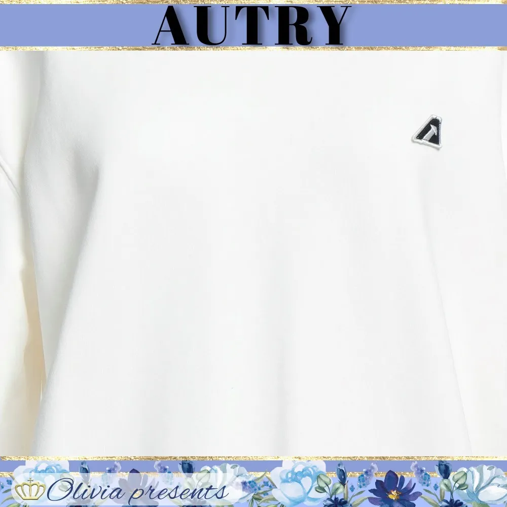 Autry crew neck street style long sleeves plain cotton logo shirt.