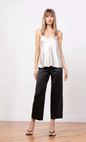 Avenue Montaigne Black Satin Pant 