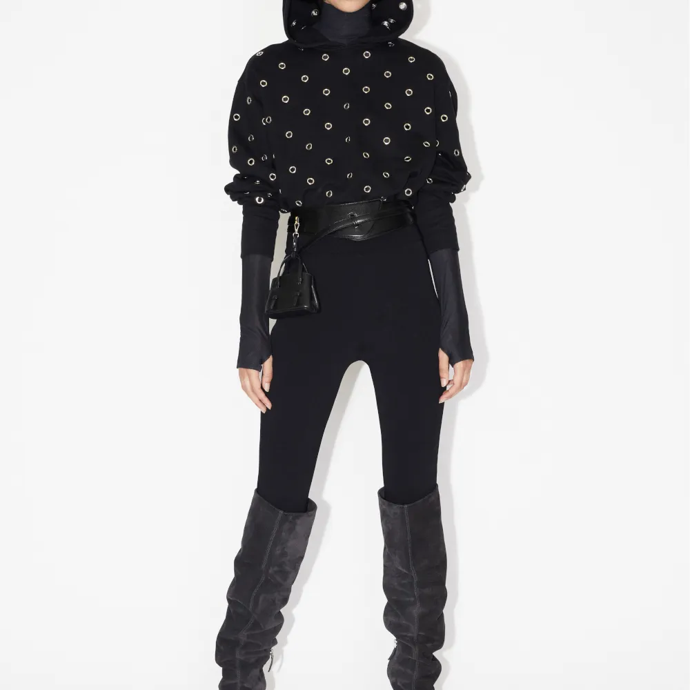 Azzedine Alaia - Dots Long Sleeves Cotton Hoodies & Sweatshirts