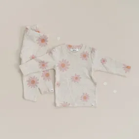 Baby Two Piece Set Blush Daisies Sand