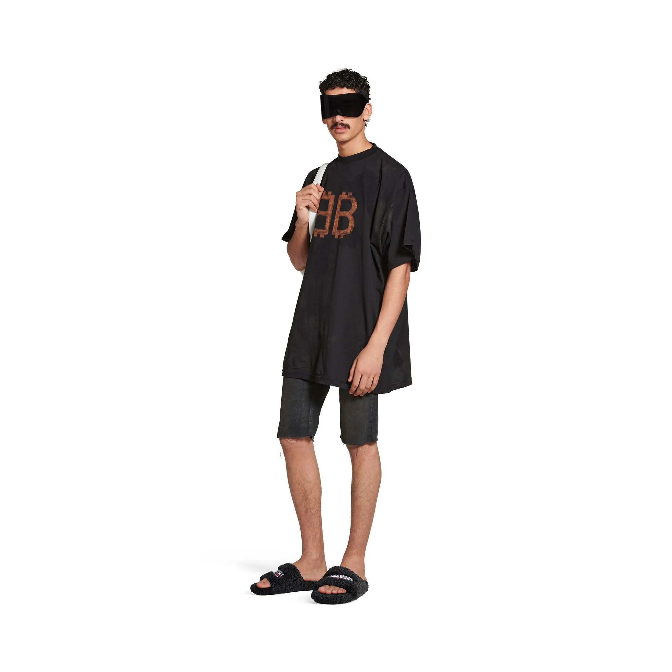 Balenciaga Oversized Black Faded Crypto T-shirt