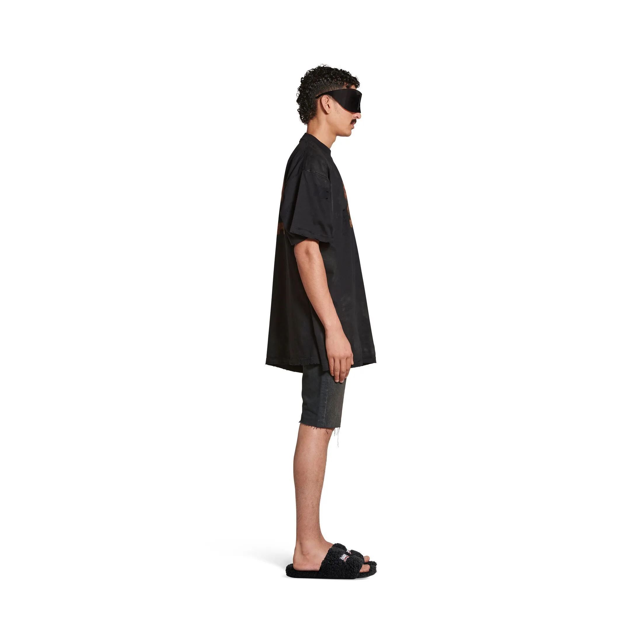 Balenciaga Oversized Black Faded Crypto T-shirt