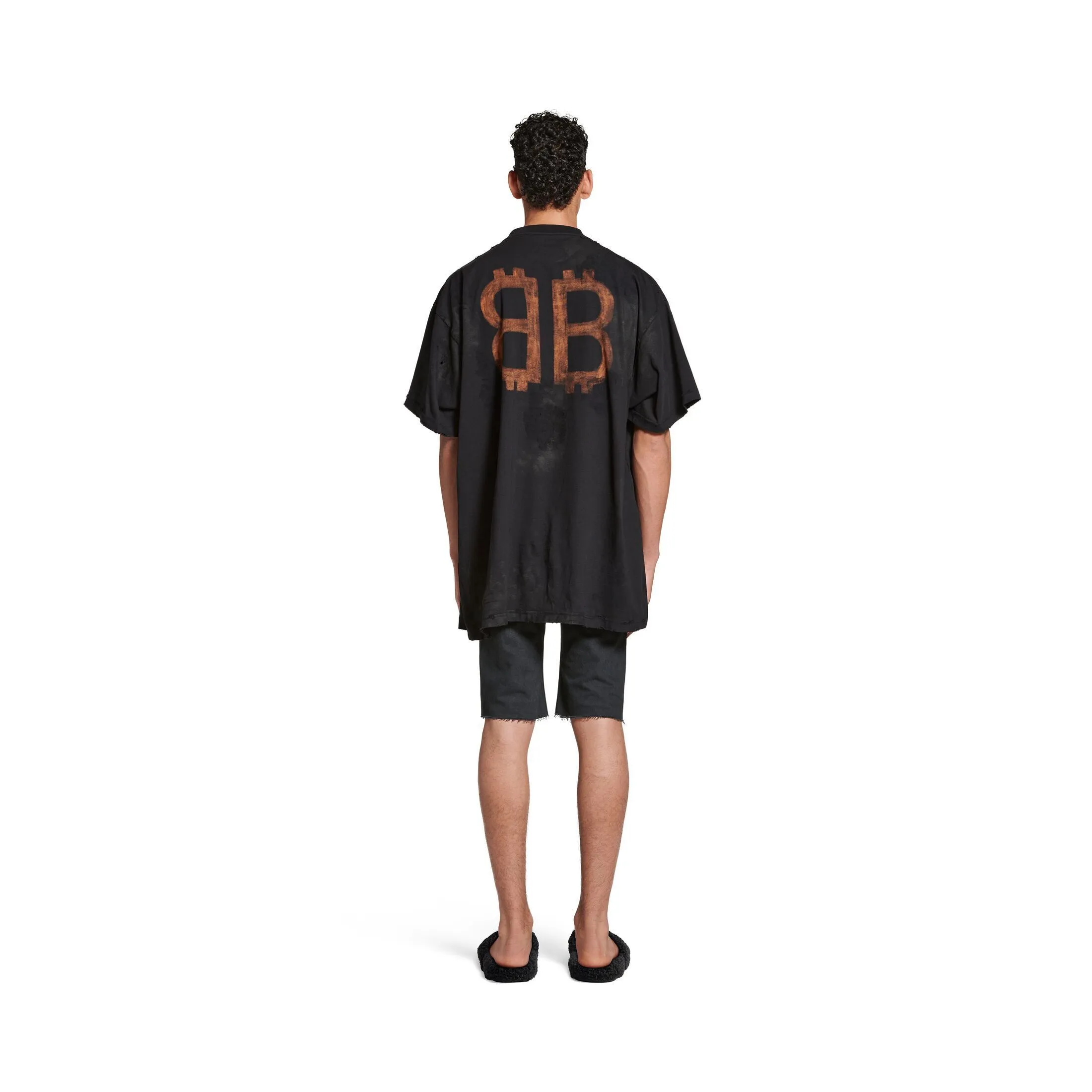 Balenciaga Oversized Black Faded Crypto T-shirt