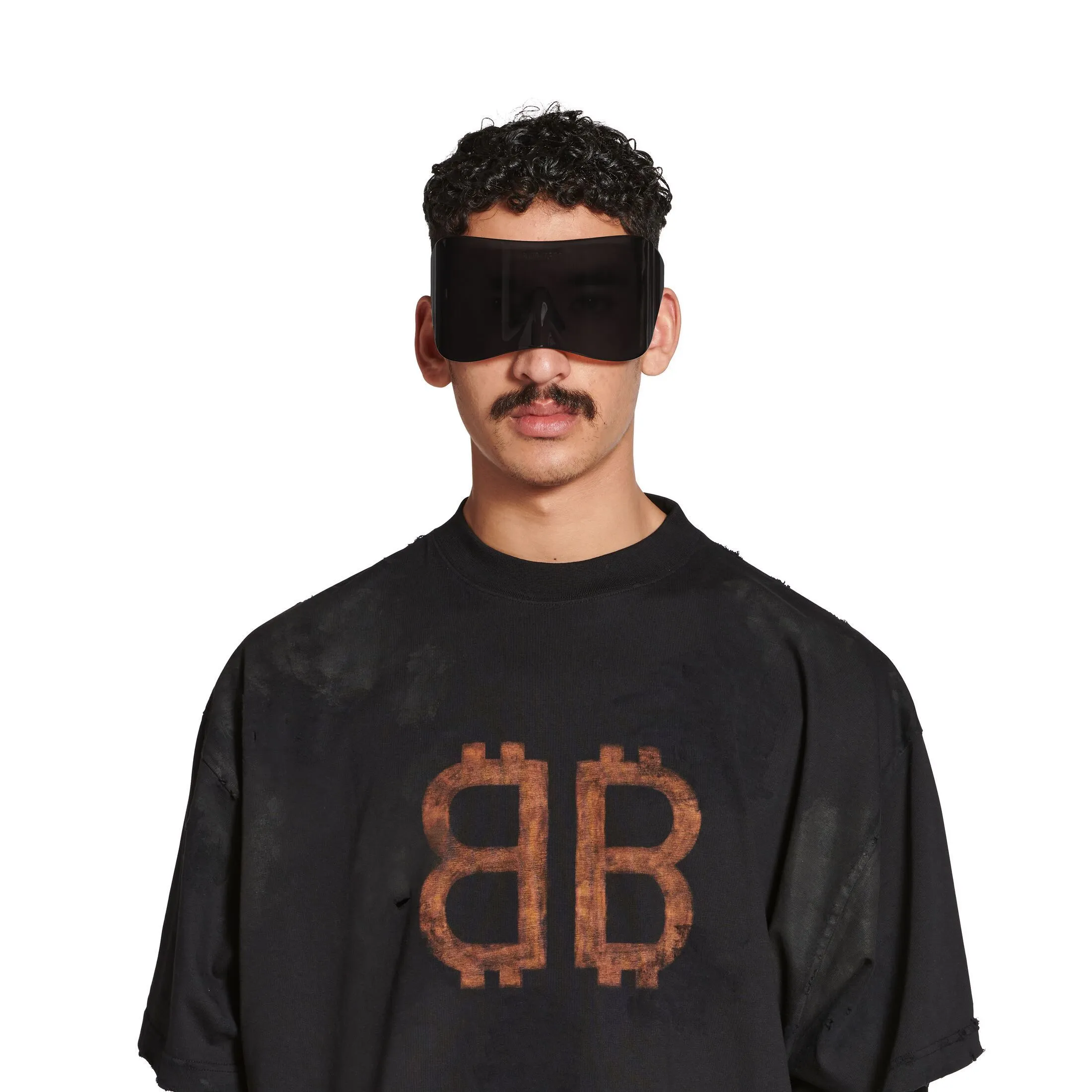 Balenciaga Oversized Black Faded Crypto T-shirt