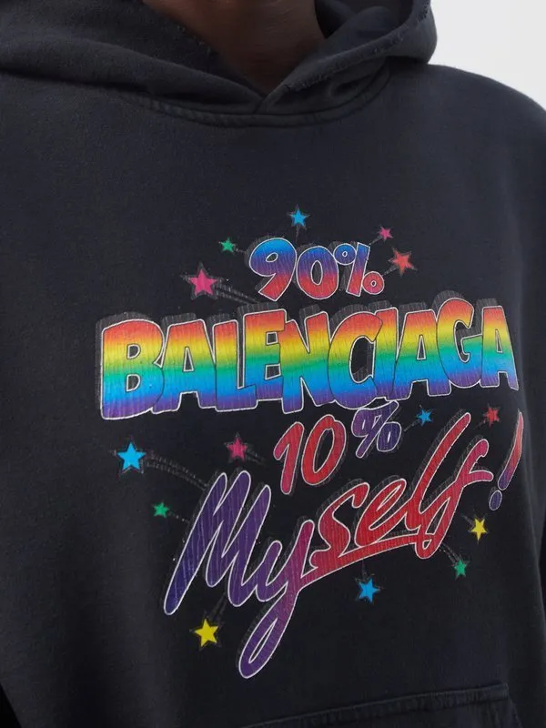 Balenciaga street style long sleeves cotton logo hoodies sweatshirts.