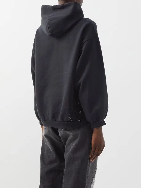 Balenciaga street style long sleeves cotton logo hoodies sweatshirts.