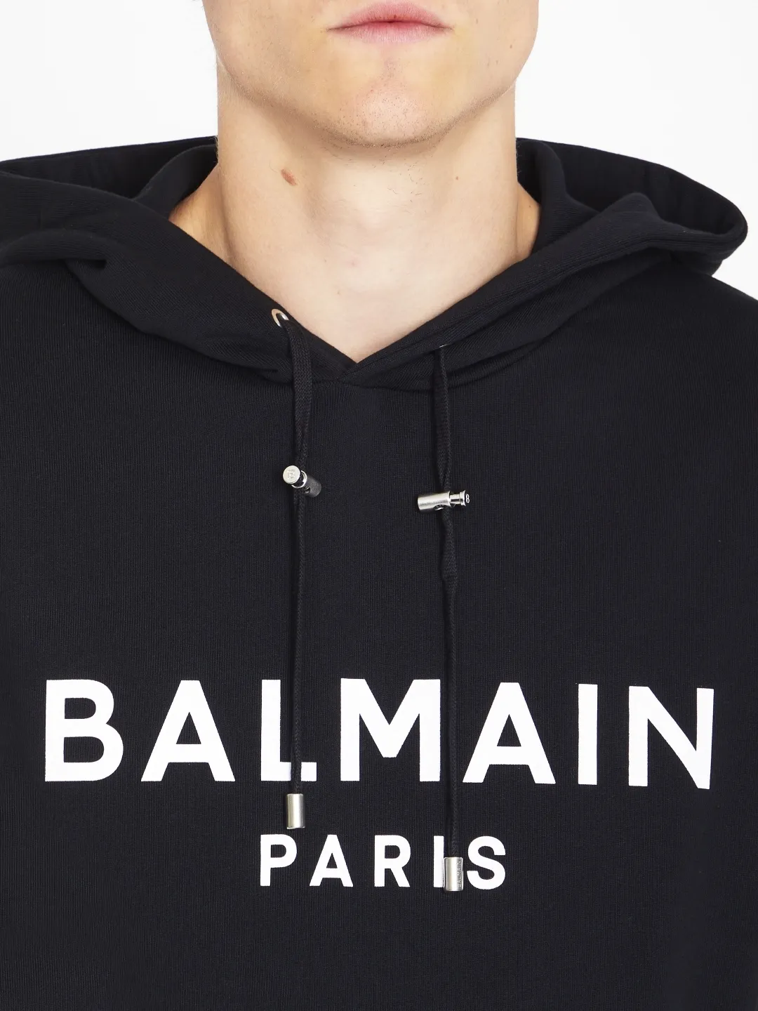 Balmain street style long sleeves cotton logo luxury hoodies.