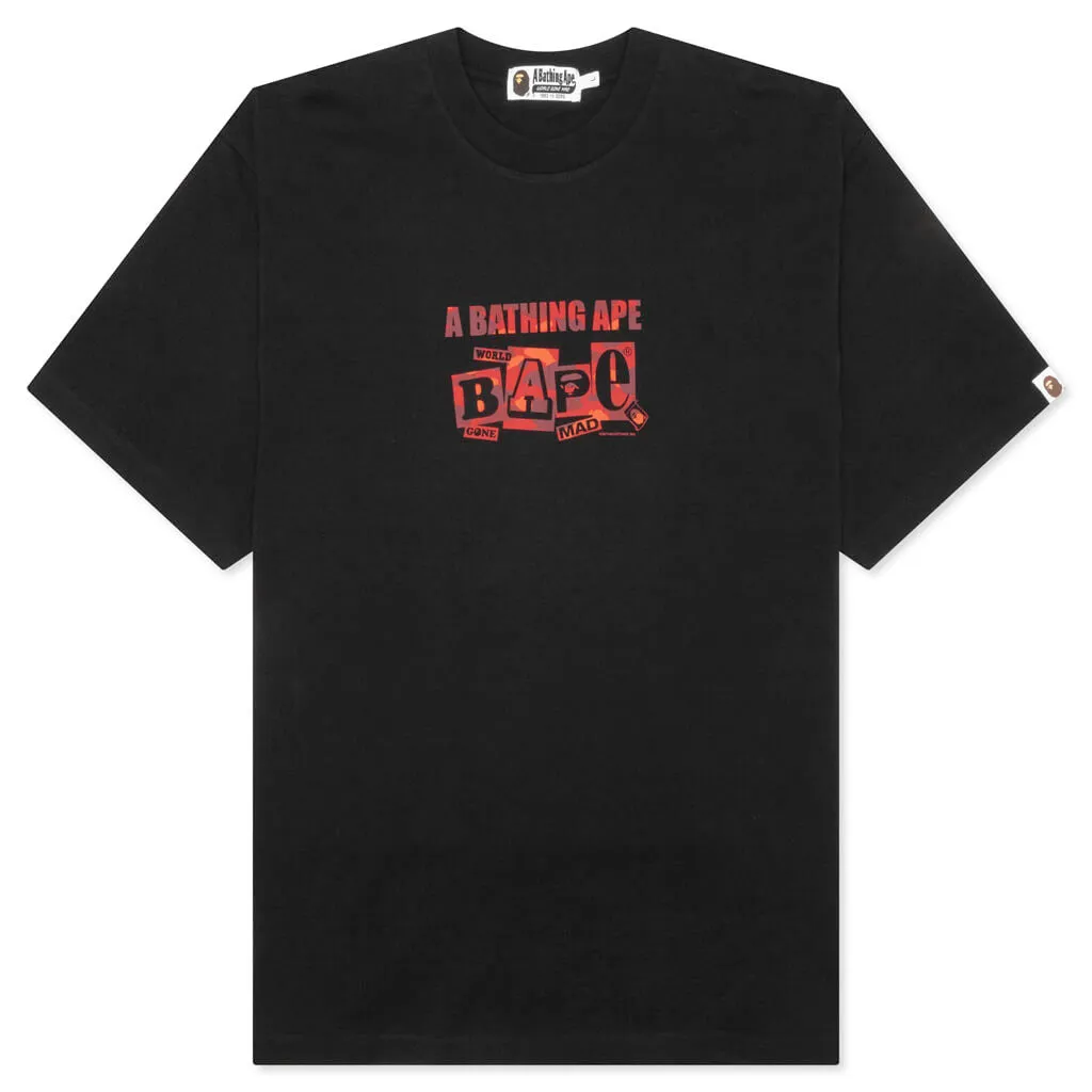 Bape Black Text Graphic Tee