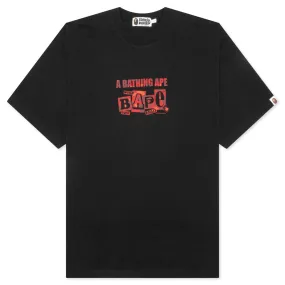 Bape Black Text Graphic Tee