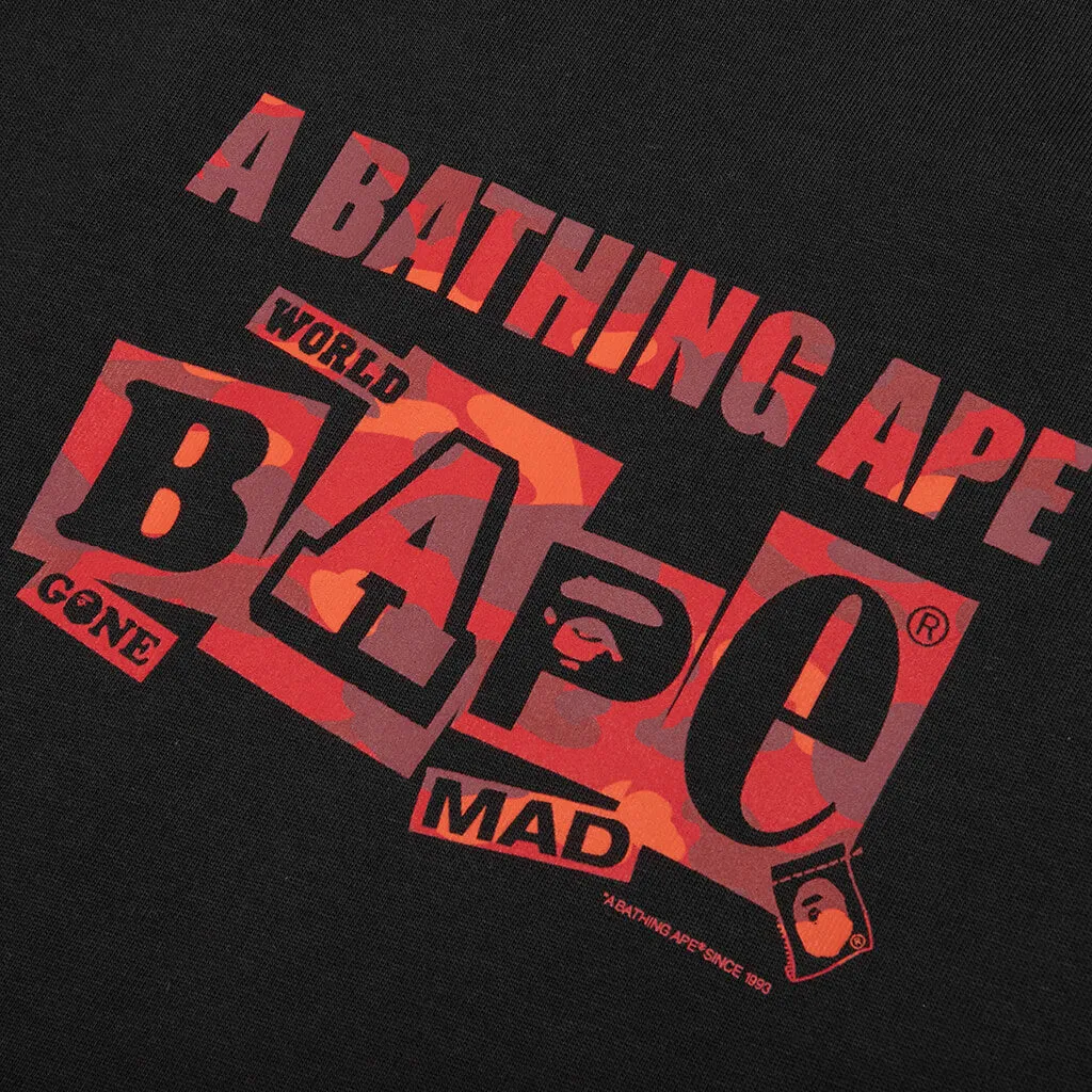 Bape Black Text Graphic Tee