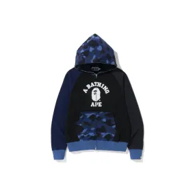 BAPE College Zip Hoodie Camo Navy - Relaxed Fit