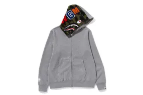 Bape WGM Shark Full zip Grey/Green > Bape WGM Shark Full Zip Hoodie - Grey/Green