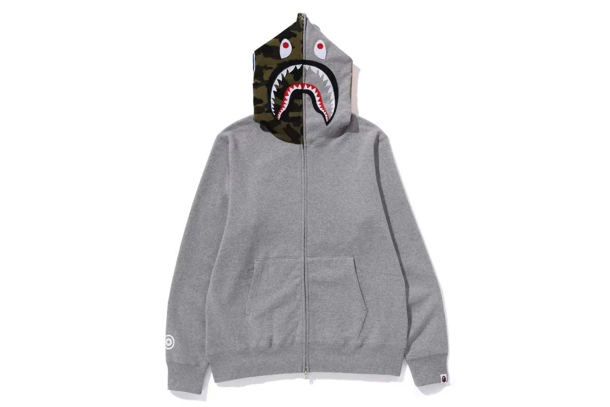 Bape WGM Shark Full zip Grey/Green > Bape WGM Shark Full Zip Hoodie - Grey/Green