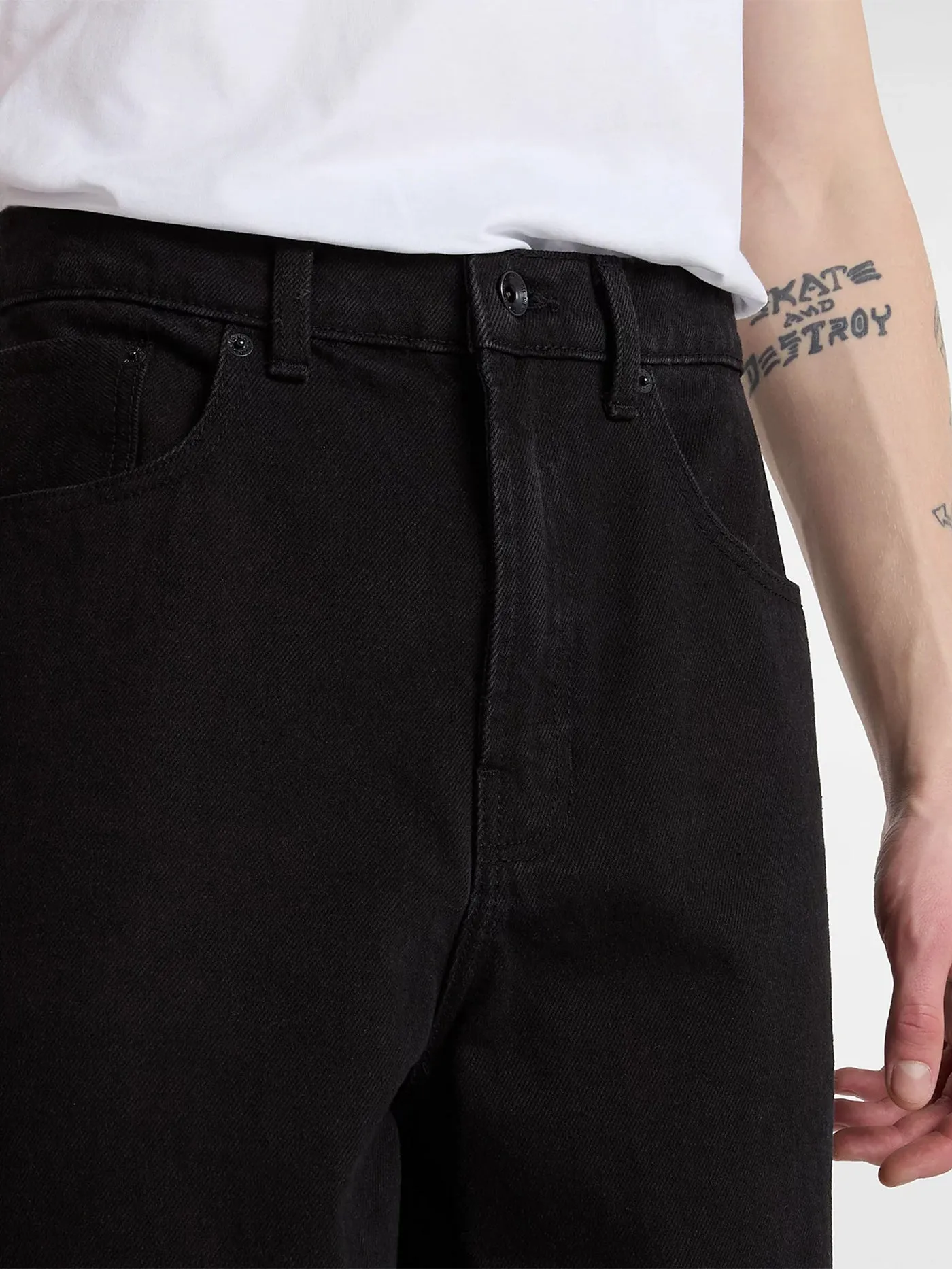 Black Baggy Jeans - Check-5 Style