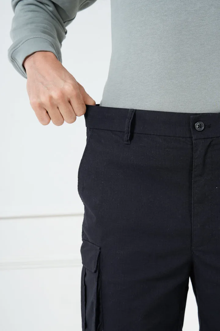 Black Ripstop Cargo Shorts