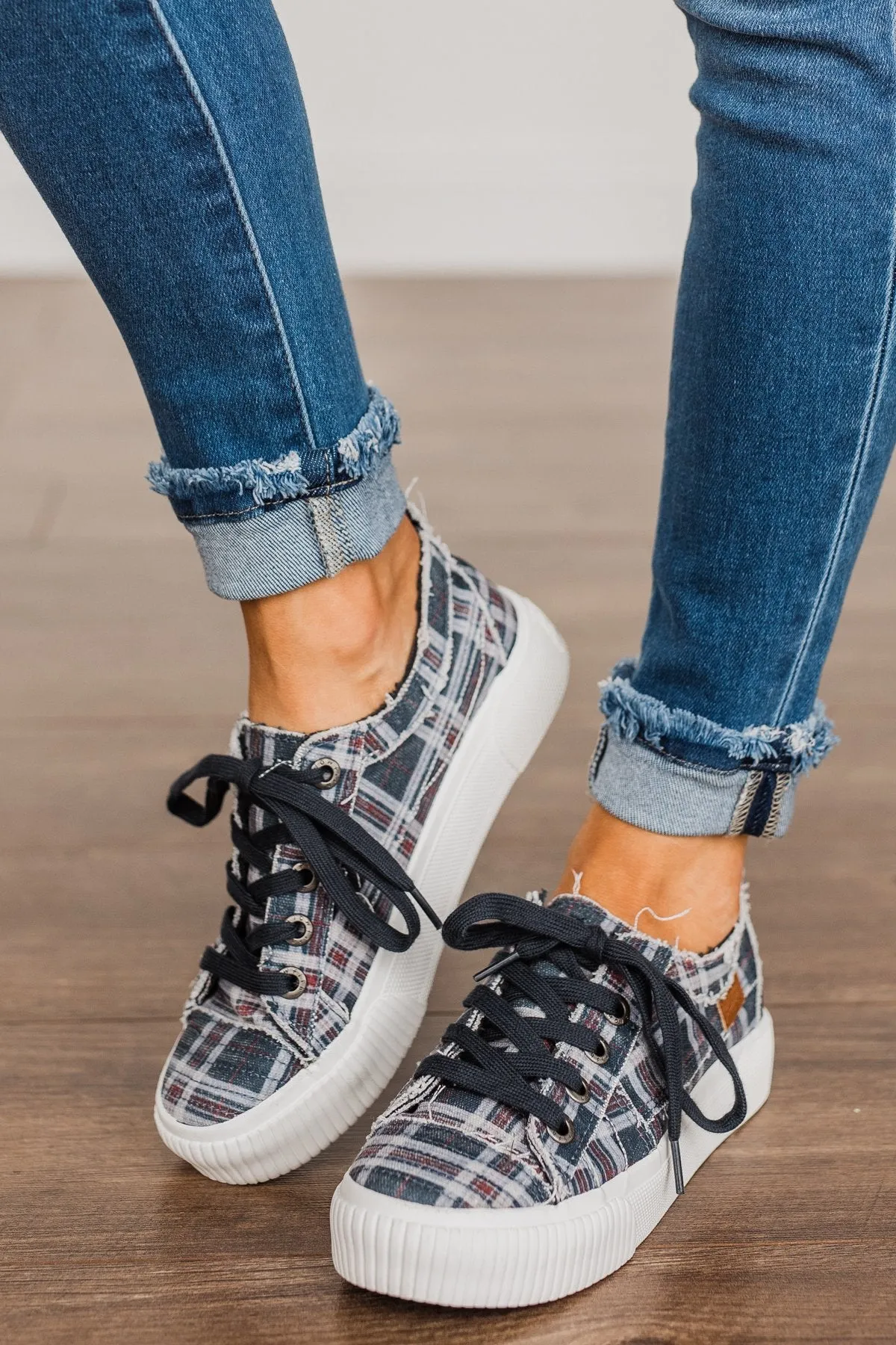 Blowfish Clay Sneakers Navy Highschool Plaid