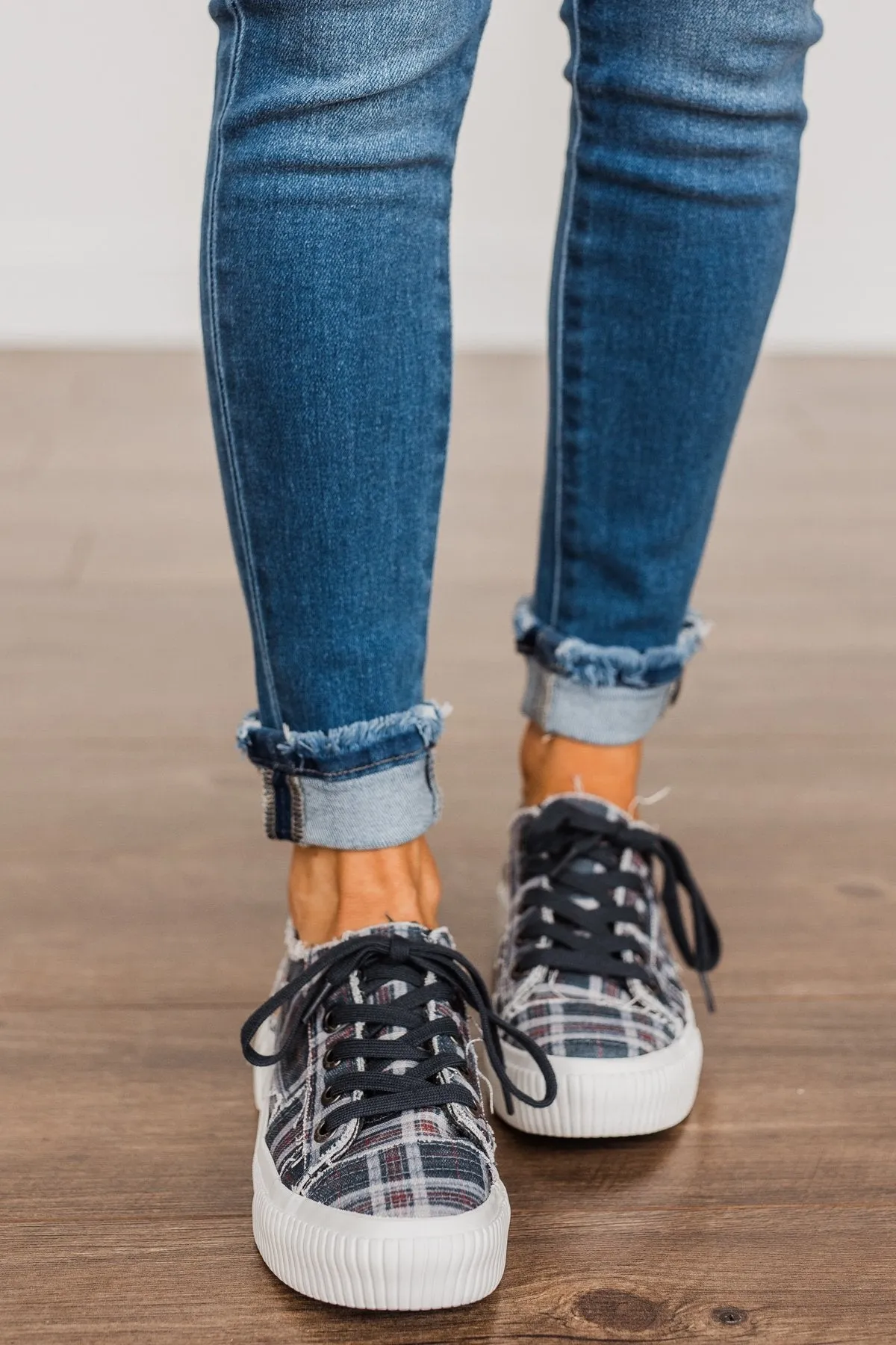 Blowfish Clay Sneakers Navy Highschool Plaid