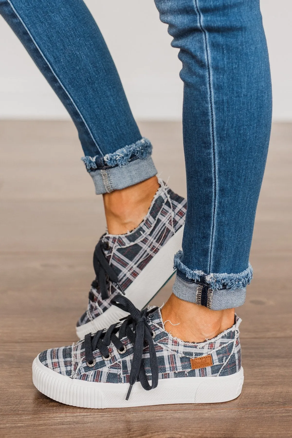 Blowfish Clay Sneakers Navy Highschool Plaid