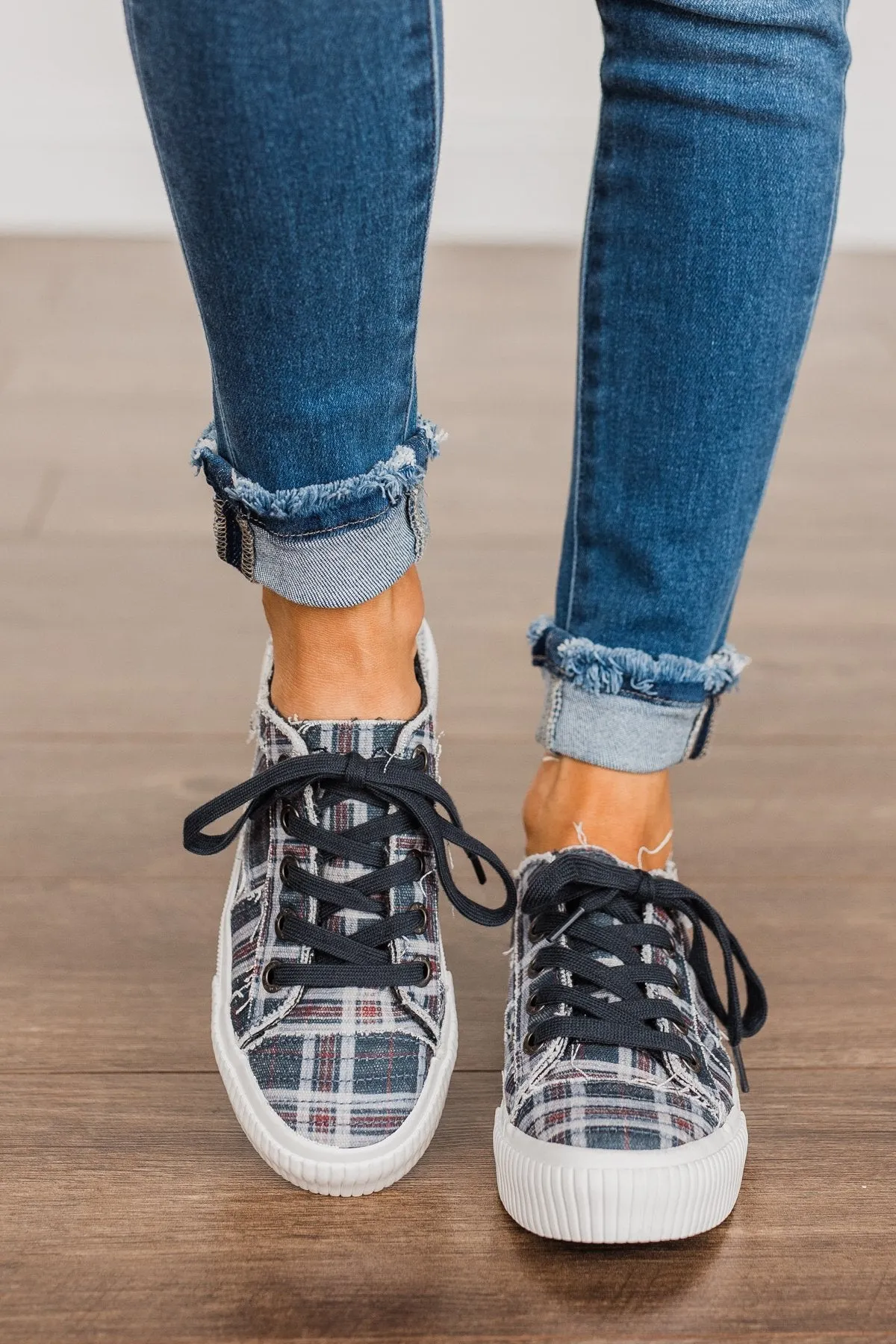 Blowfish Clay Sneakers Navy Highschool Plaid