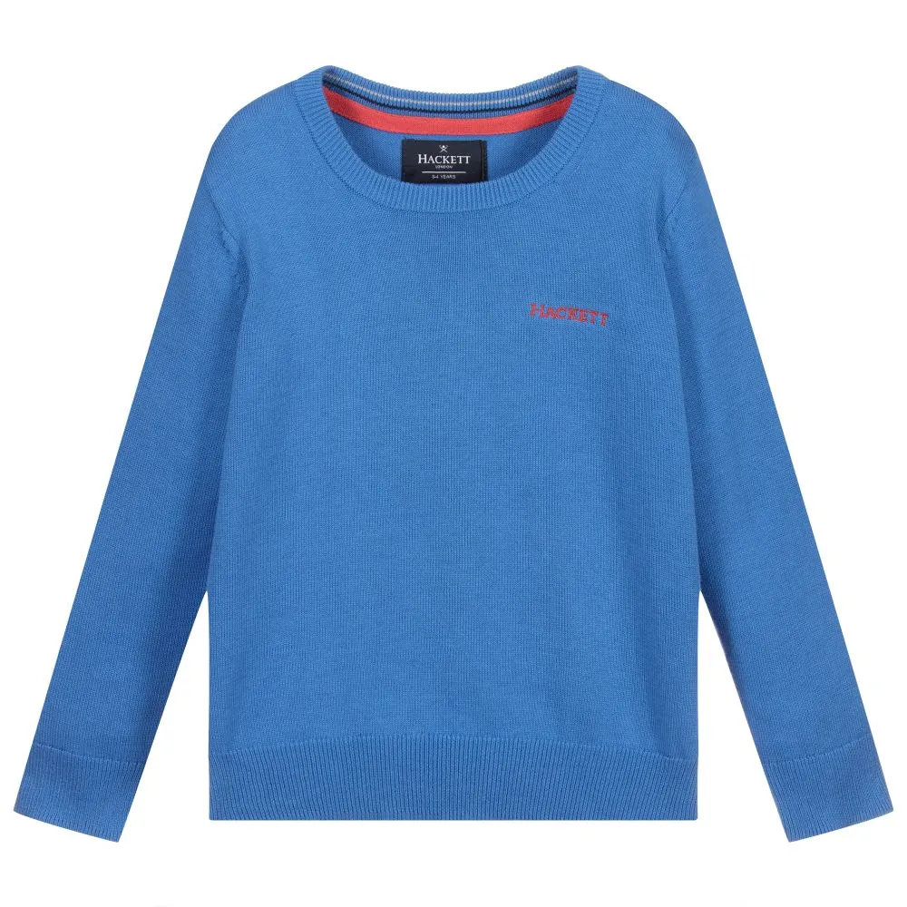 Blue Cotton Logo Sweater