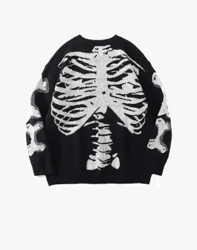 Bone Print Knit Sweater