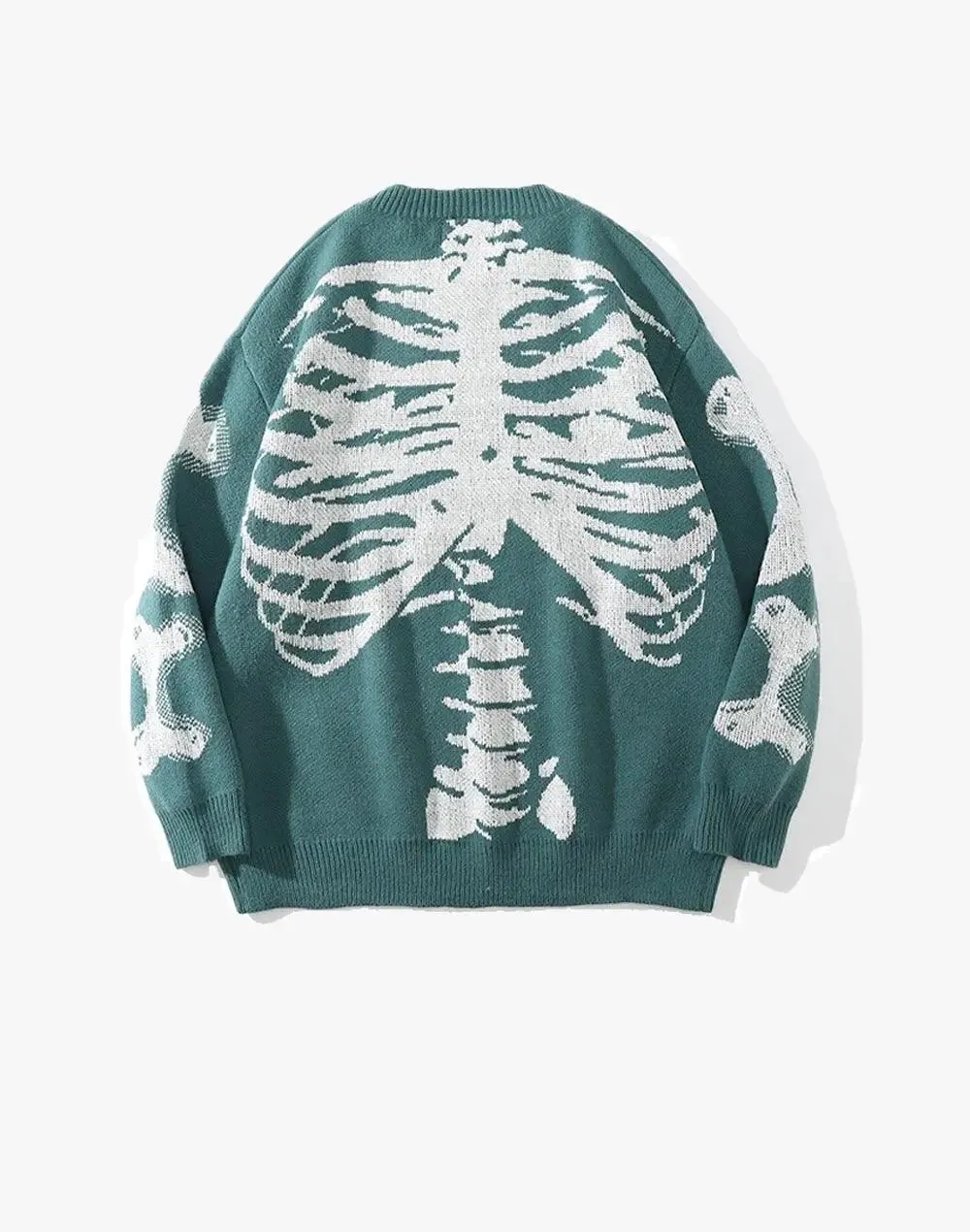 Bone Print Knit Sweater