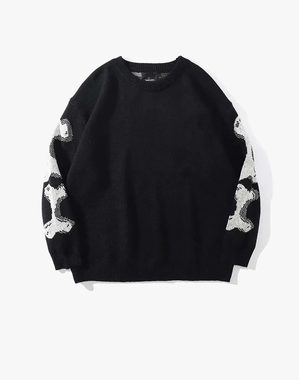 Bone Print Knit Sweater