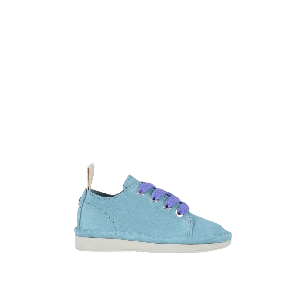 Boy's aquamarine-violet suede lace-up shoe P01