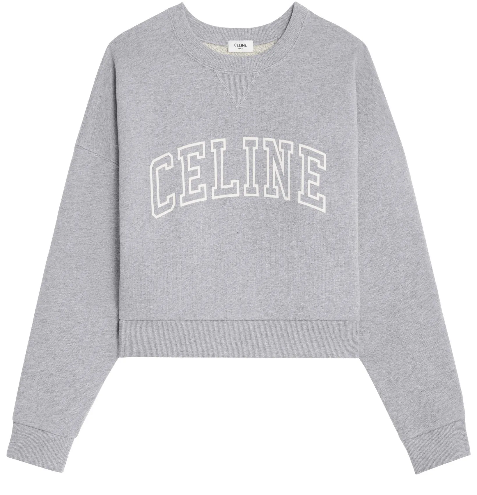 Celine Crew Neck Long Sleeves Cotton Logo - Street Style