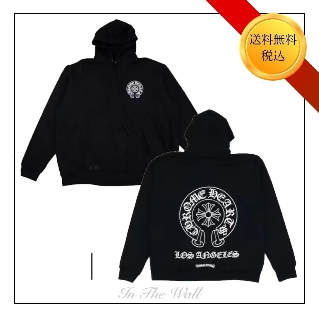 CHROME HEARTS Unisex Street Style Logo Hoodies