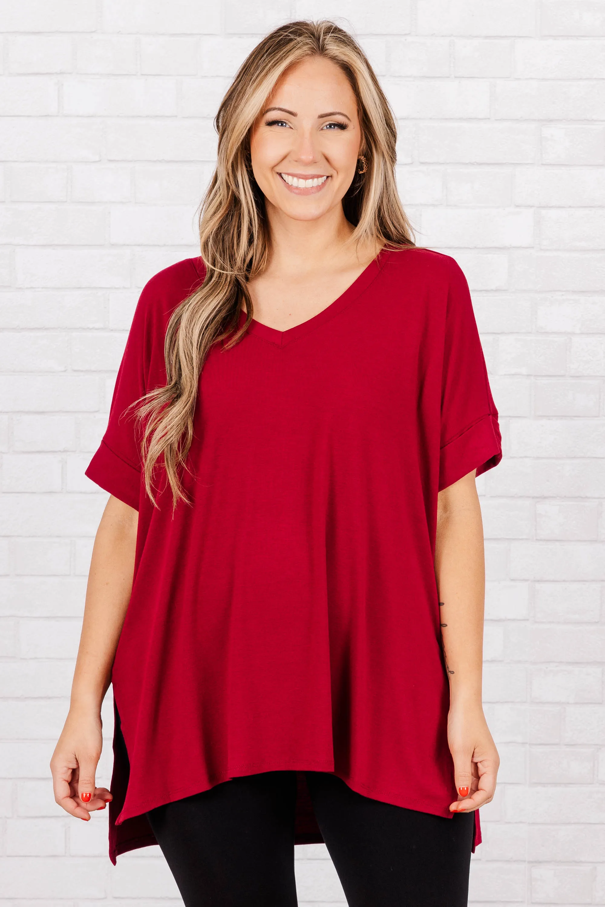 Comfortable Travel Tops in Cabernet - Shop Now!