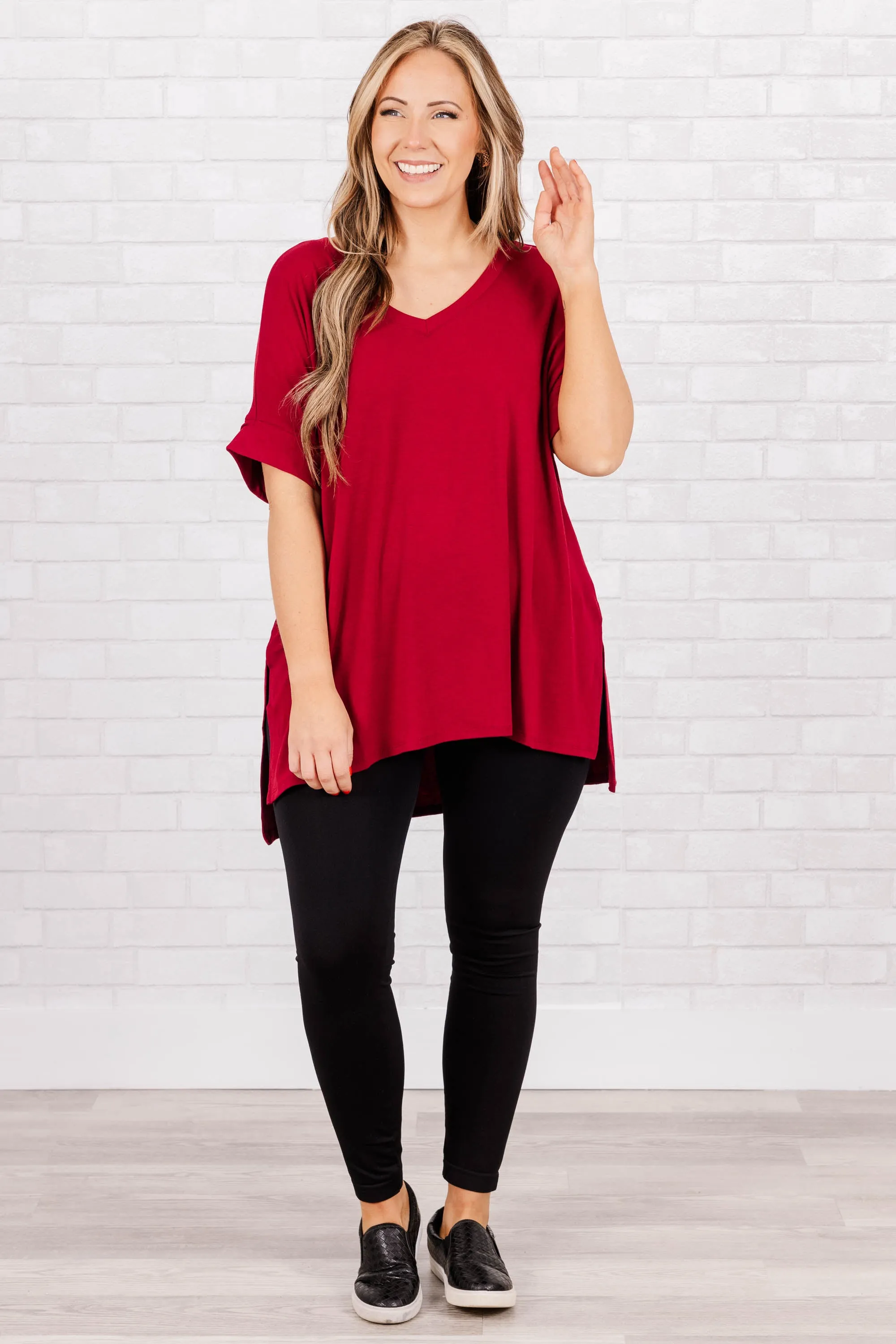 Comfortable Travel Tops in Cabernet - Shop Now!