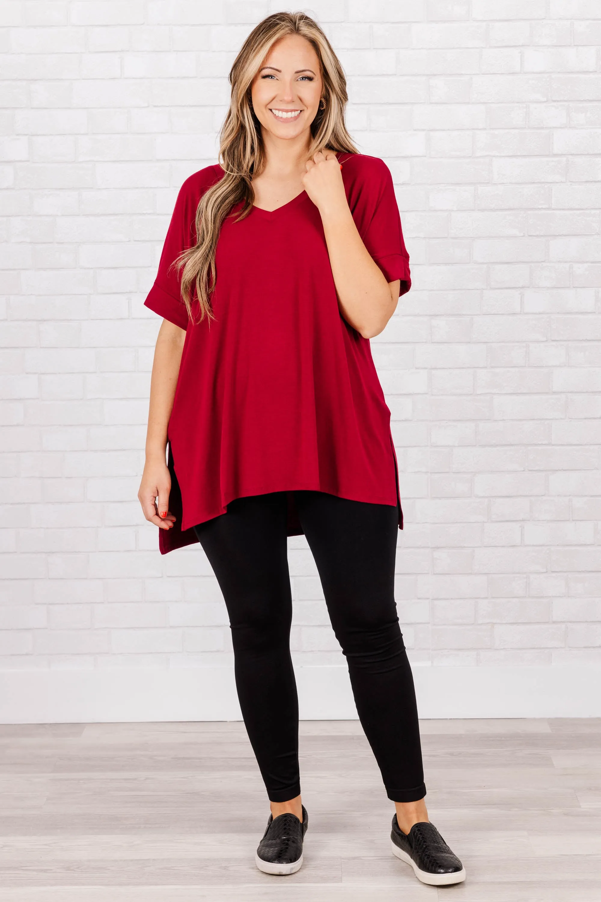 Comfortable Travel Tops in Cabernet - Shop Now!