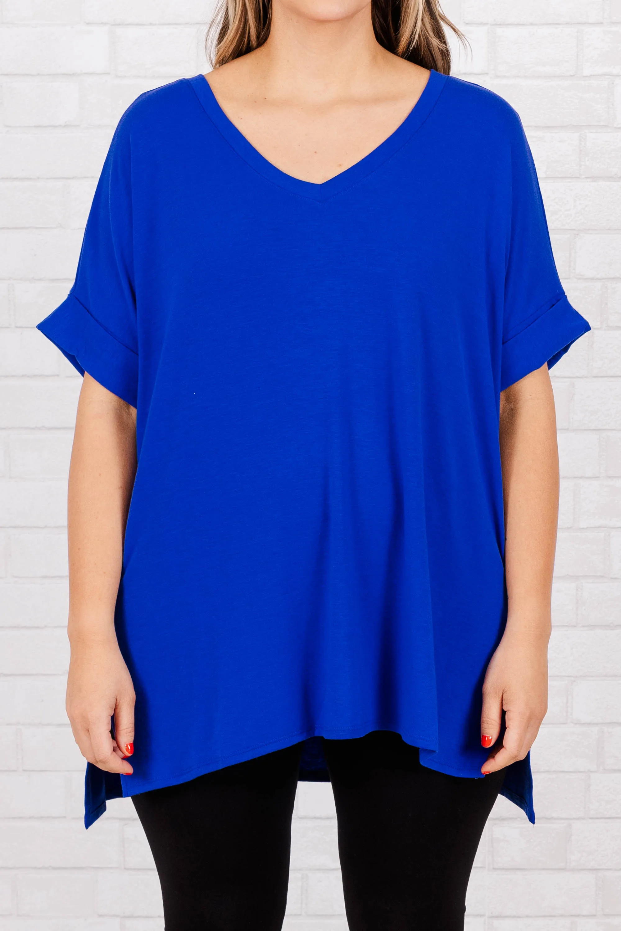 Comfy Travel Top - Bright Blue