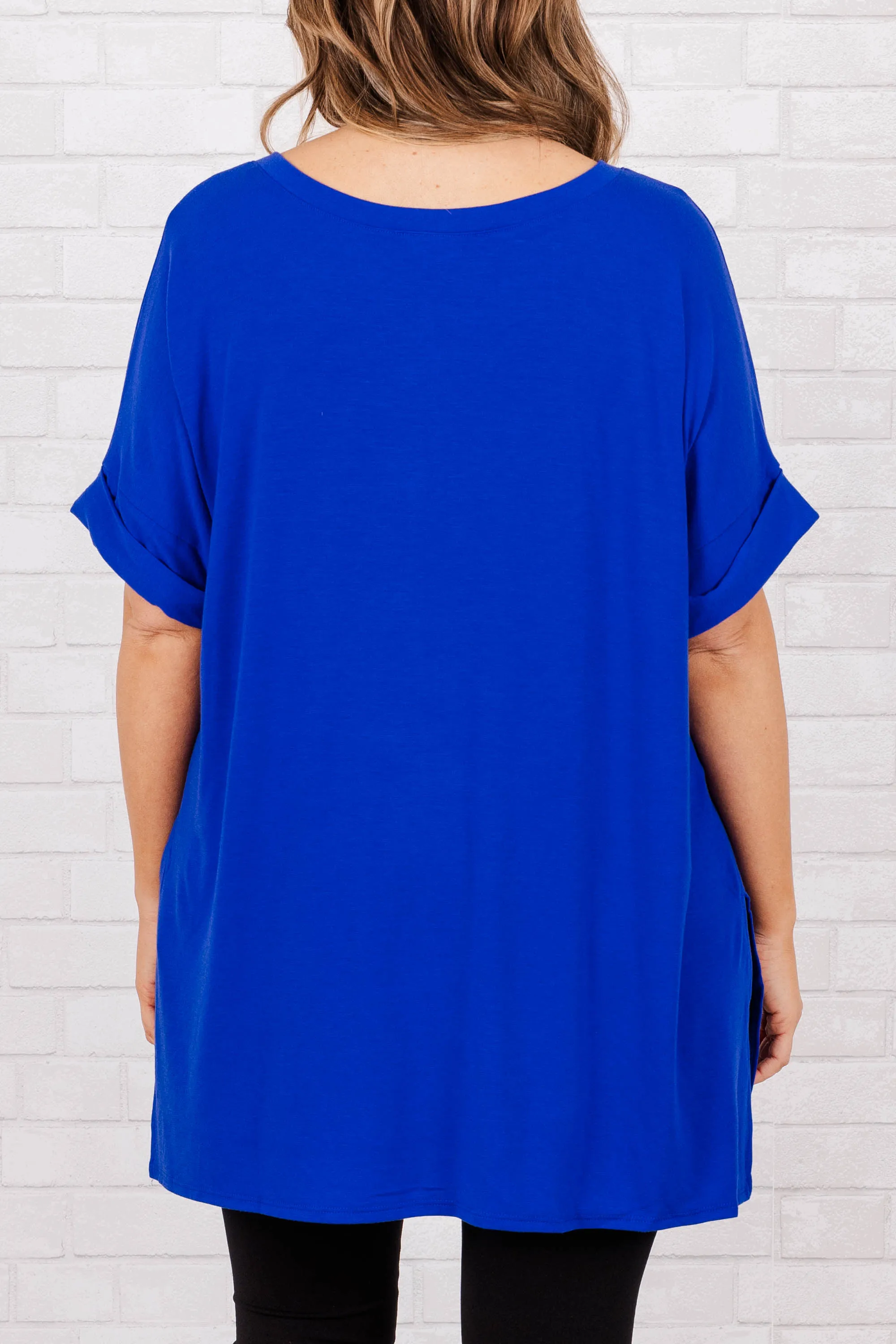 Comfy Travel Top - Bright Blue